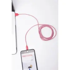 KIKKERLAND USB Lightning Töltő/adat Piros-Fehér 1.8m US113-RD-EU kábel és adapter