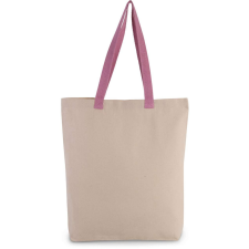 KIMOOD klasszikus pamut bevásárlótáska szélesített aljjal KI0278, Natural/Dark Pink kézitáska és bőrönd