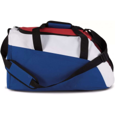 KIMOOD poliészter sporttáska zsebekkel és vállpánttal KI0607, Reflex Blue/White/French Red