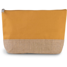 KIMOOD Uniszex bevásárló táska Kimood KI0276 Canvas &amp; Jute pouch -Egy méret, Cumin Yellow/Natural kézitáska és bőrönd