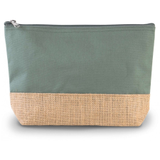 KIMOOD Uniszex bevásárló táska Kimood KI0276 Canvas &amp; Jute pouch -Egy méret, Dusty Light Green/Natural kézitáska és bőrönd