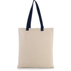 KIMOOD Uniszex Kimood KI0277 Flat Canvas Shopper With Contrast Handle -Egy méret, Natural/Steel Grey