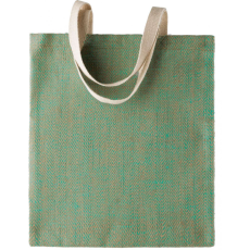 KIMOOD Uniszex táska Kimood KI0226 100% natural Yarn Dyed Jute Bag -Egy méret, Natural/Water Green