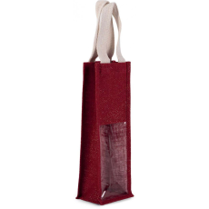 KIMOOD Uniszex táska Kimood KI0267 Jute Bottle Bag -Egy méret, Cherry Red/Gold