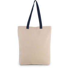 KIMOOD Uniszex táska Kimood KI0278 Shopper Bag With Gusset And Contrast Colour Handle -Egy méret, Natural/Steel Grey kézitáska és bőrönd