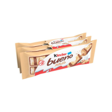 Kinder Bueno White fehér csokoládéval bevont ostya 3-as csomag T(2x3) - 117g csokoládé és édesség