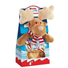 Kinder Maxi Mix Ajándékcsomag (Rénszarvas) Plüssfigurával 133g csokoládé és édesség