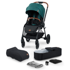 KinderKraft babakocsi többfunkciós Evolution Cocoon 2in1 puha mózessel Midnight green MTB babakocsi