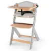 KinderKraft Enock Etetőszék párnázással, Grey wooden, Premium
