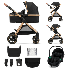 KinderKraft Esme Pro 3in1 Kombinált babakocsi, Pure Black babakocsi