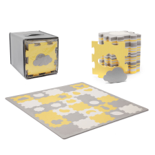 KinderKraft Habosított puzzle alátét Luno Shapes 185 x 165 cm Sárga, 30db, Prémium játszószőnyeg