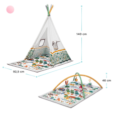 KinderKraft játszószőnyeg  &#8211; Little Gardener játékhíddal sátorral játszószőnyeg