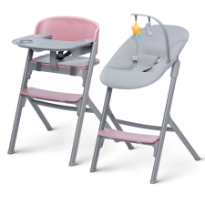 KinderKraft Livy+Calmee 4in1 Etetőszék és Pihenőszék - rózsaszín-szürke etetőszék
