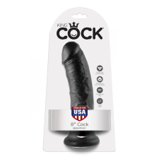 King Cock 8&quot; dildó (20 cm - fekete) műpénisz, dildó