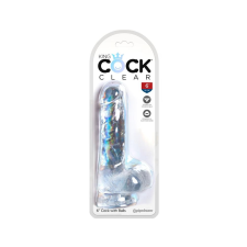 King Cock Clear 6 - tapadótalpas, herés kis dildó (15cm) műpénisz, dildó