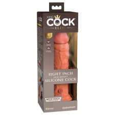 King Cock Elite 8 - tapadótalpas, élethű dildó (20cm) - sötét natúr műpénisz, dildó