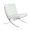 King Home BARCELON PRESTIGE PLUS karosszék fehér - olasz válogatott természetes bőr, acél
