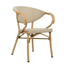 King Home CAFE BISTRO PARIS ARM szék világos barna rattan kerti bútor