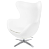  King Home EGG Széles Műbőr Fehér Dizájn Fotel