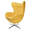 King Home EGG WIDE karosszék mustár 13 - gyapjú, acél lábazat