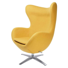 King Home EGG WIDE karosszék mustár 13 - gyapjú, acél lábazat bútor
