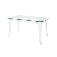  King Home KING 160 Üveg Étkezőasztal Polikarbonát Átlátszó Glamour bútor