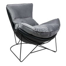 King Home OTILIA STAND VELVET karosszék sötétszürke bársony bútor