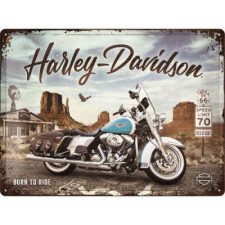 KING RETRO Harley Davidson - Route 66 Road King Fémtábla dekoráció