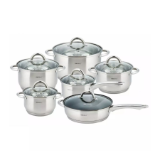 Kinghoff 12 darabos edénykészlet - rozsdamentes acél, edzett üveg fedő (KH-4450) edény