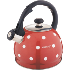 Kinghoff KH-1049 Teáskanna, Sípszóval, Piros-Fehér Pöttyös, 2.0L (KH-1049) vízforraló és teáskanna