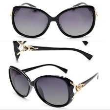 Kingseven Kingseven fekete keretes női napszemüveg, polarizált, arany macskamintával napszemüveg