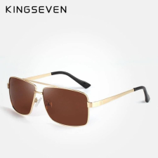 Kingseven KINGSEVEN polarizált barna lencsés férfi napszemüveg arany színű kerettel napszemüveg