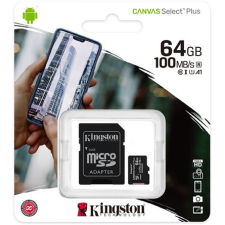  Kingston 64GB Canvas Select Plus Class 10 UHS-1 microSDXC memóriakártya memóriakártya