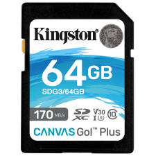 Kingston Canvas Go! Plus 64GB SDXC 70 MB/s SDG3/64GB memóriakártya
