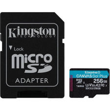 Kingston Canvas Go! Plus microSDXC 256GB + SD adapter memóriakártya