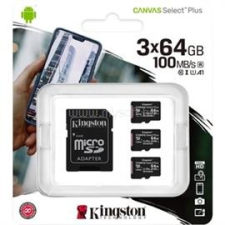 Kingston Canvas Select Plus 64GB microSDXC 3 pack (SDCS2/64GB-3P1A) memóriakártya