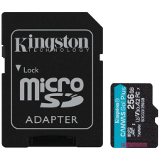 Kingston memóriakártya 256gb (microsdxc canvas go plus - class 10, v30, uhs-1, u3) + sd adapter sdcg3/256gb memóriakártya