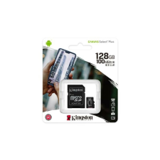Kingston Memóriakártya, microSDXC, 128GB, CL10/UHS-I/U1/V10/A1, adapter, KINGSTON "Canvas Select Plus" memóriakártya