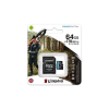 Kingston Memóriakártya, microSDXC, 64GB, C10/UHS-I/U3/V30/A2, adatper, KINGSTON  Canvas Go! Plus