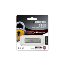 Kingston Pendrive, 32GB, USB 3.0, 135/40 MB/s, jelszavas védelemmel,  "DTLPG3", ezüst pendrive