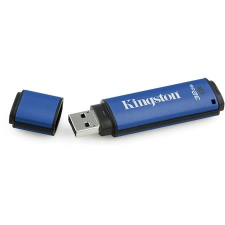 Kingston Pendrive, 32GB, USB 3.0, 250/40MB/s, titkosítással, KINGSTON "DTVP 3.0 Management Ready", kék pendrive