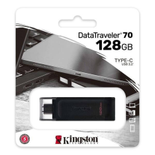 Kingston Pendrive - Datatraveler DT70/128GB (128GB, USB3.2 C, fekete) pendrive