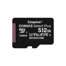 Kingston SDCS2/512GB memóriakártya MicroSDXC 512GB Canvas Select Plus 100R A1 C10 + Adapter memóriakártya