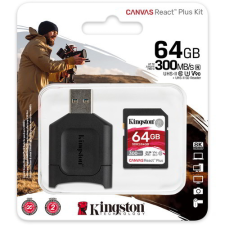 Kingston - SDXC Canvas React Plus 64GB + kártyaolvasó - MLPR2/64GB memóriakártya