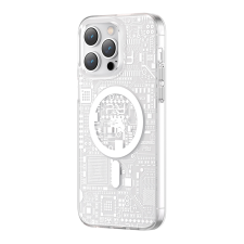 KINGXBAR PQY Geek sorozat mágneses tok iPhone 14 Plus MagSafe ezüst tok és táska