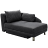  Kinyitható kanapé, szürke-fekete szövet, balos, LAUREL