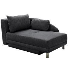  Kinyitható kanapé, szürke-fekete szövet, balos, LAUREL bútor