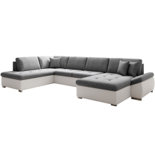  Kinyitható ülőgarnitúra, fehér/szürke, balos, MATAR U bútor