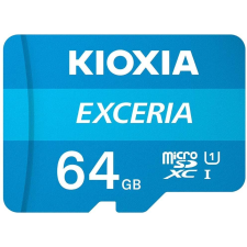 Kioxia 64GB microSDXC KIOXIA EXCERIA memóriakártya CL10 U1 + adapter (LMEX1L064GG2) (LMEX1L064GG2) memóriakártya