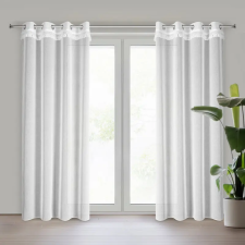  Kira fehér függöny rojtos díszítéssel Fehér 140x250 cm lakástextília